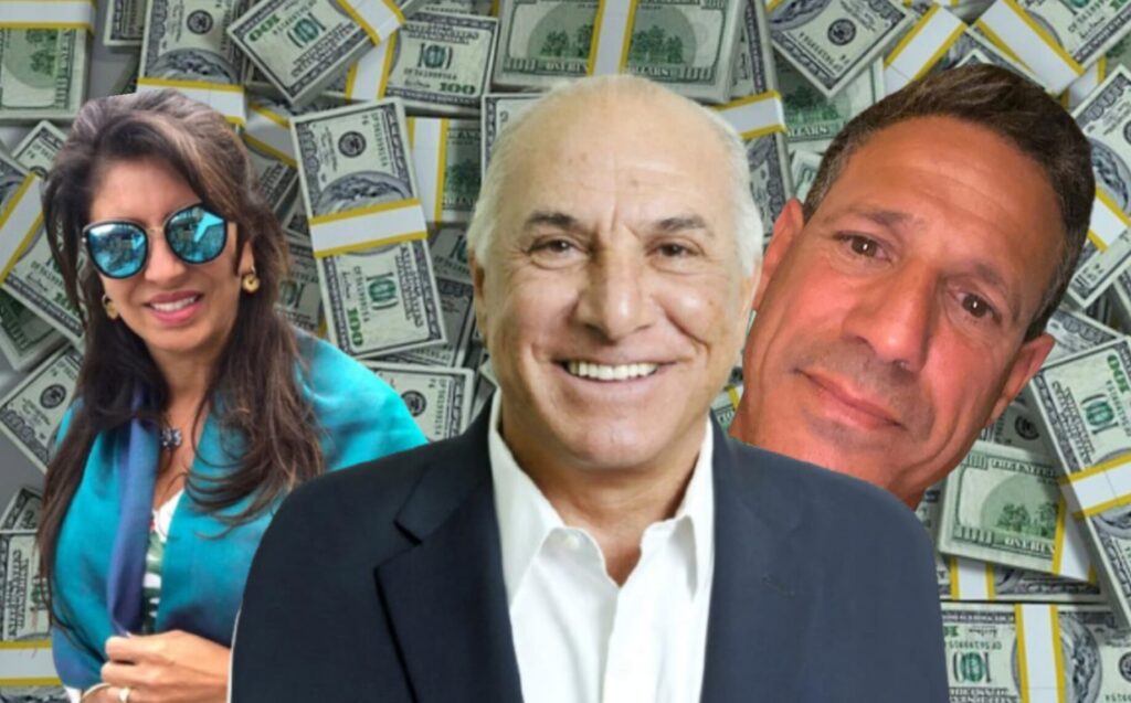 התסביכים בחייו של המיליארדר אבי נקש. מימין לשמאל: רונן חדד, אבי נקש והפרודה פבריזי. צילום: מסך רשתות חברתיות