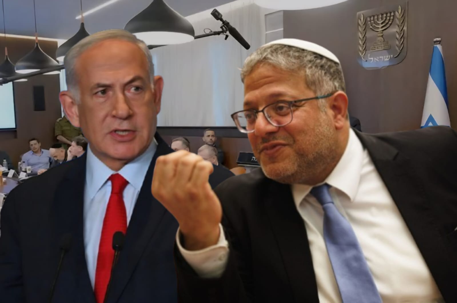 עימות בית איתמר בן גביר לראש הממשלה בנימין נתניהו. צילום: לע"מ\מסך רשתות חברתיות