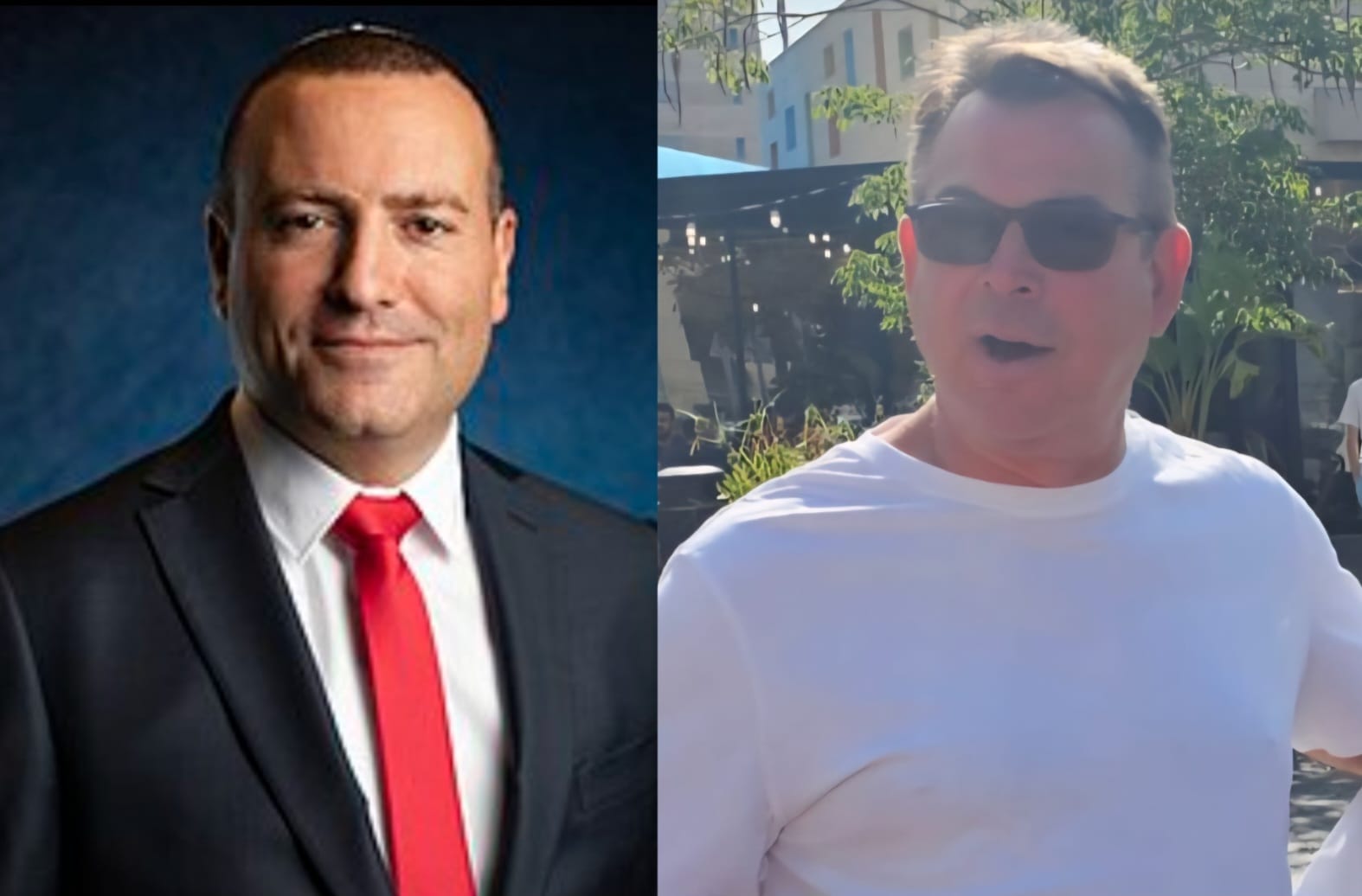 יצליח ללבן את העניינים? אבי קינד וראש העיר רחובות מתן דיל. צילום: מערכת "פוסט ניוז"\מסך רשתות חברתיות