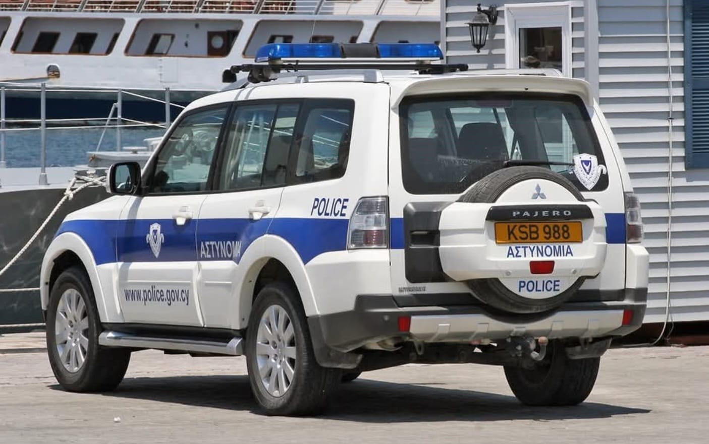 סוכל פיגוע בקפריסין כנגד ישראליים. ניידת משטרה בקפריסין. צילום: מסך רשתות חברתיות\לפי סעיף 27 א'