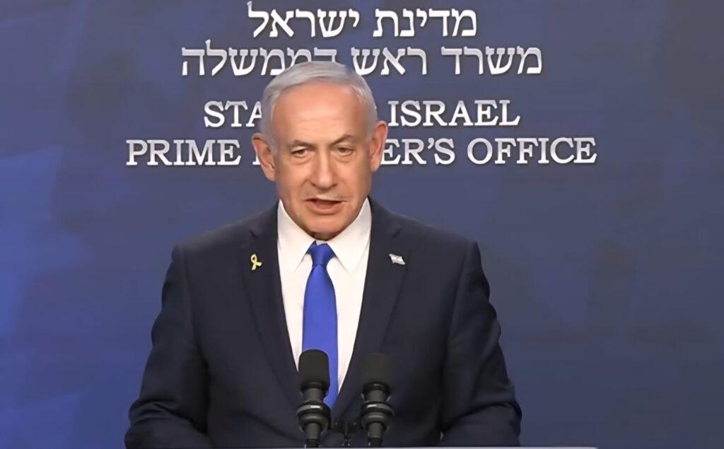 "בדרך לניצחון מוחלט". ראש הממשלה בנימין נתניהו. צילום: מסך\לע"מ