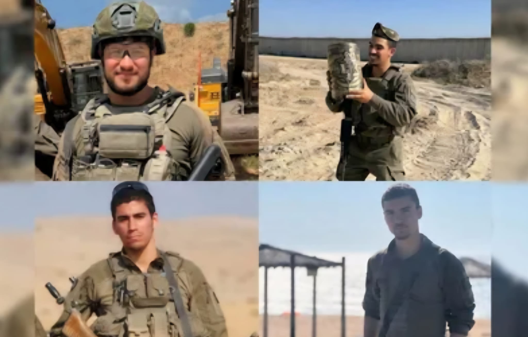 סמ"ר מאיר שמעון עמר, סמל משה נסים פרש, רס"ל במיל' בנימין אסולין וסמ"ר נועם אהרון מסגדיאן ז"ל. צילום: דובר צה"ל