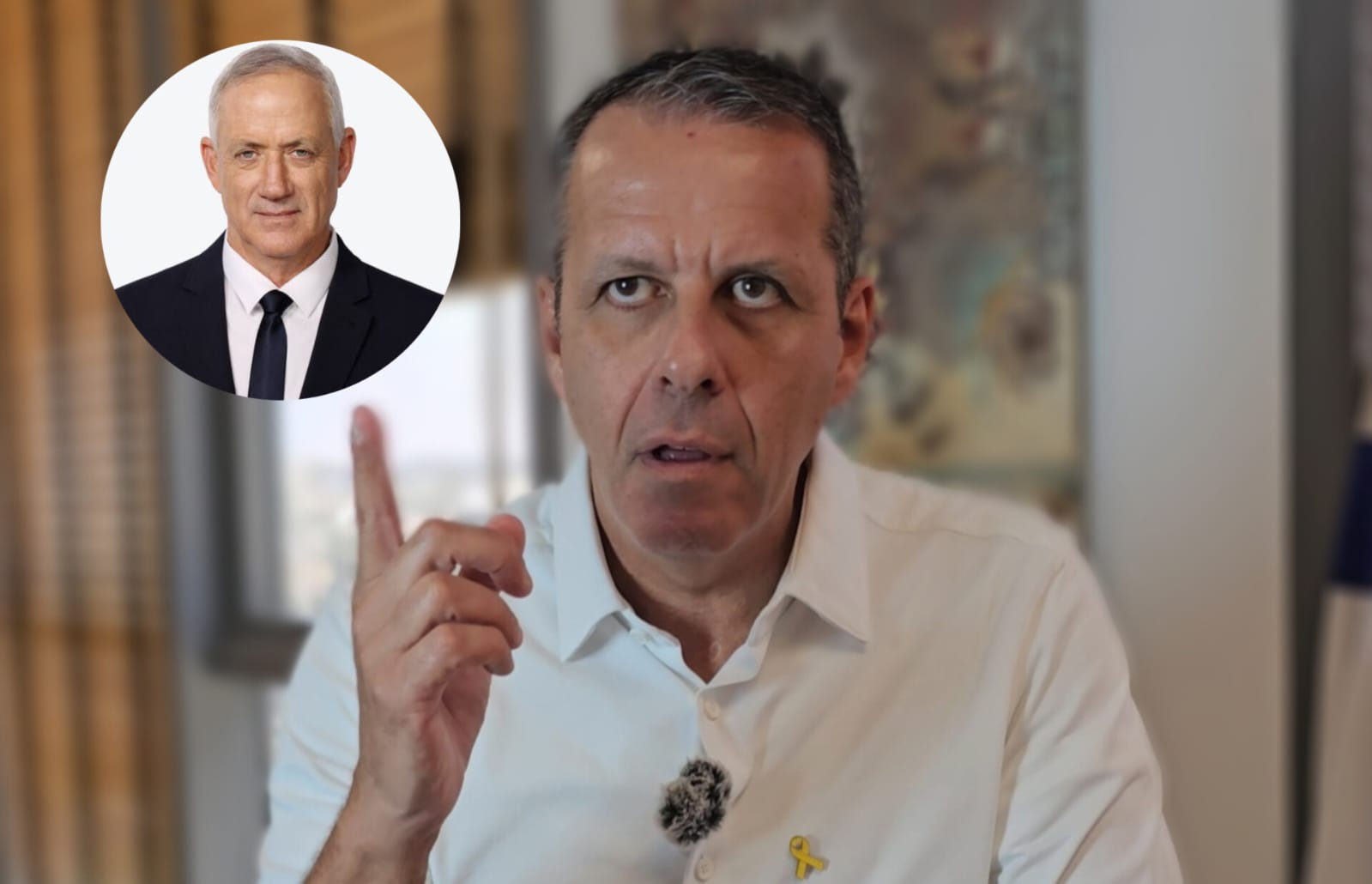 "בני גנץ חייל של נתניהו". רונן צור נגד בני גנץ. צילום: יוליאן לוינסון\לפי סעיף 27 א'