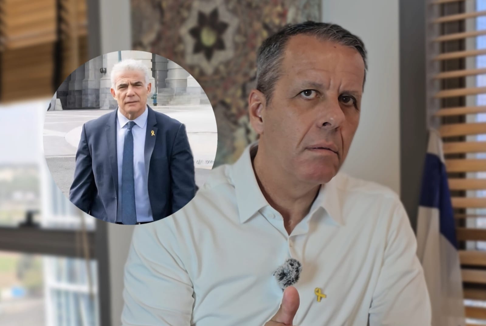 רונן צור ליאיר לפיד "רמקולים רבי עוצמה היו משמיעים לחברי הקבינט את צרחות החטופים". צילום: מערכת "פוסט ניוז"\מסך רשתות חברתיות