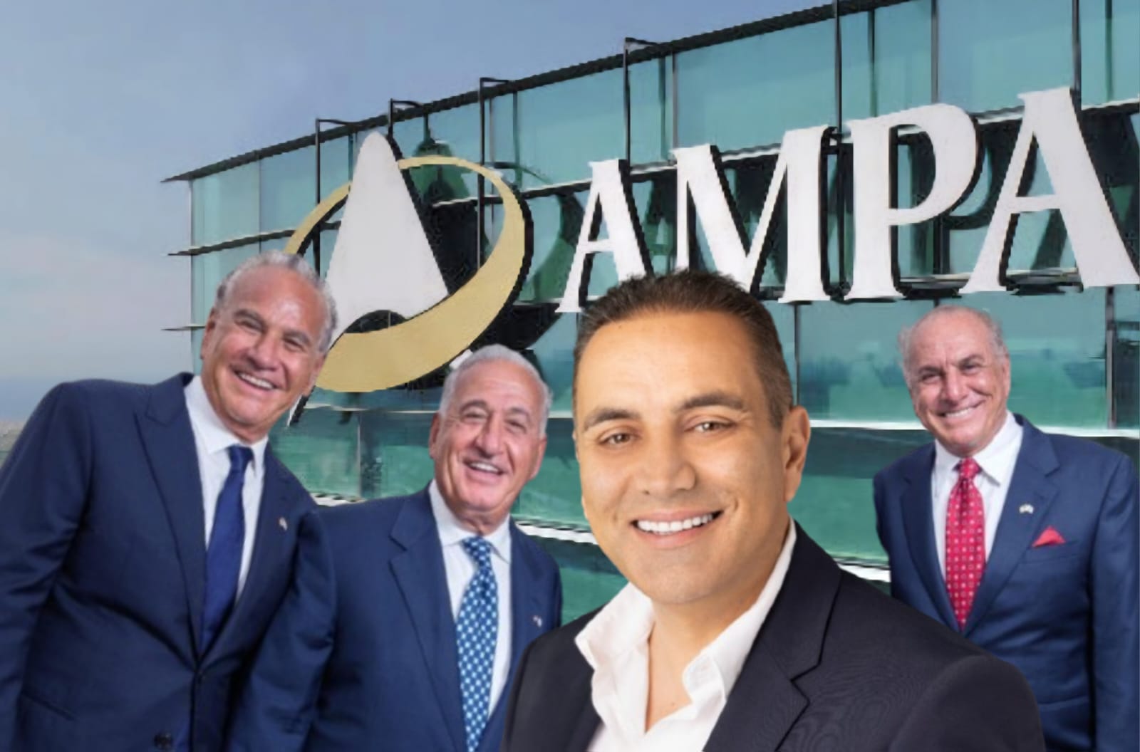 "ההנפקה נועדה בכדי למנוע סכסוכים משפחתיים". אבי חורמרו ומאחוריו, האחים המסוכסכים נקש. צילום: מסך אתר חברת "אמפא"