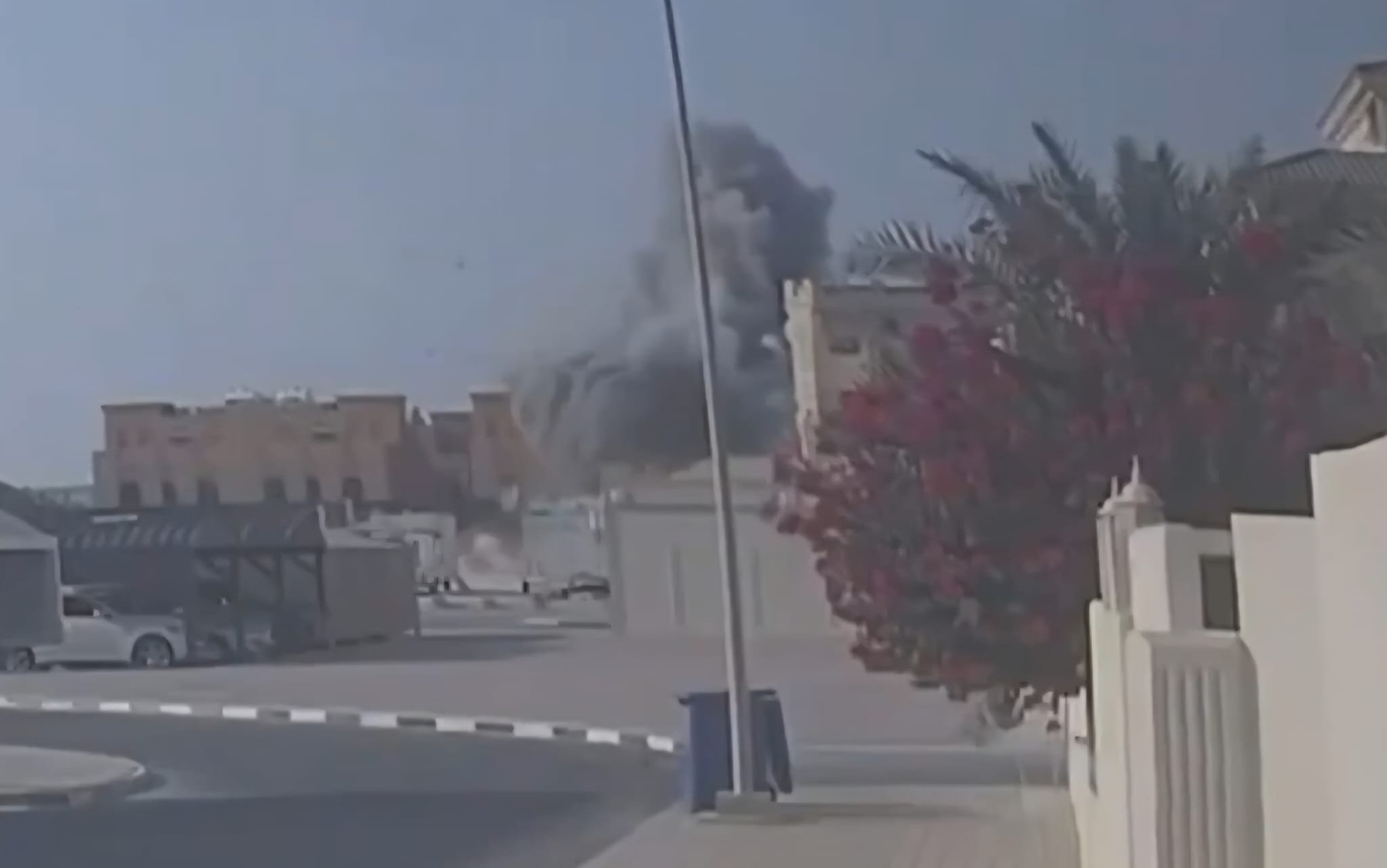 רגעי התקיפה הישראלית בדוחא בירת קטאר. צילום: מסך רשתות ערביות\לפי סעיף 27א'