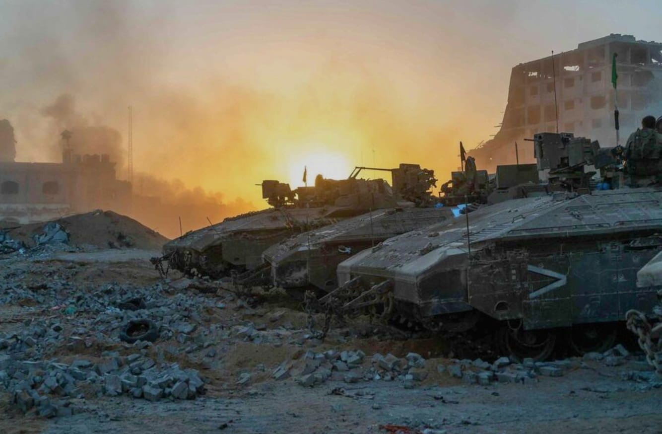 כוח צה"ל ברצועת עזה ההרוסה. צילום: דובר צה"ל