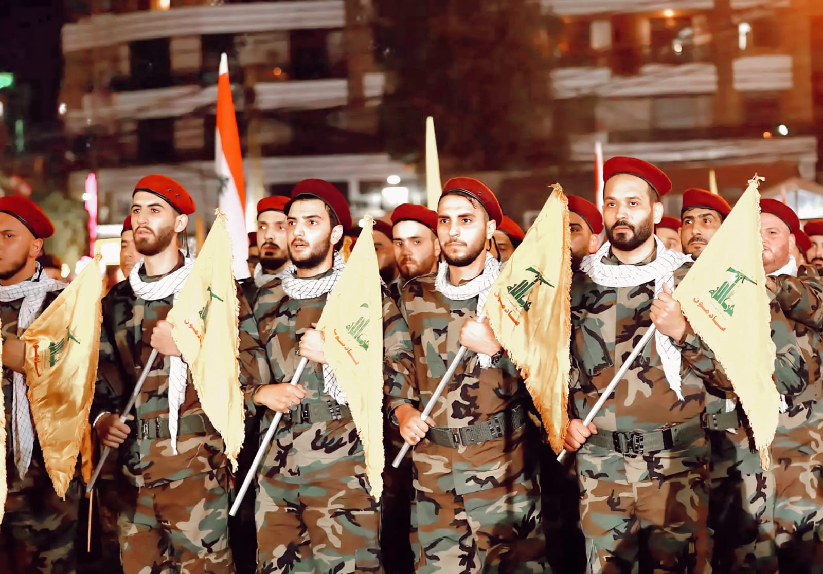 פעילי חיזבאללה בלבנון. צילום: מסך רשתות ערביות