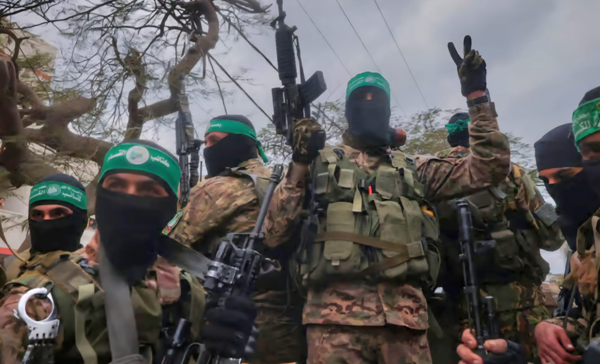 רוצחי ומחבלי ארגון הטרור חמאס. צילום: מסך רשתות תקשורת ערביות