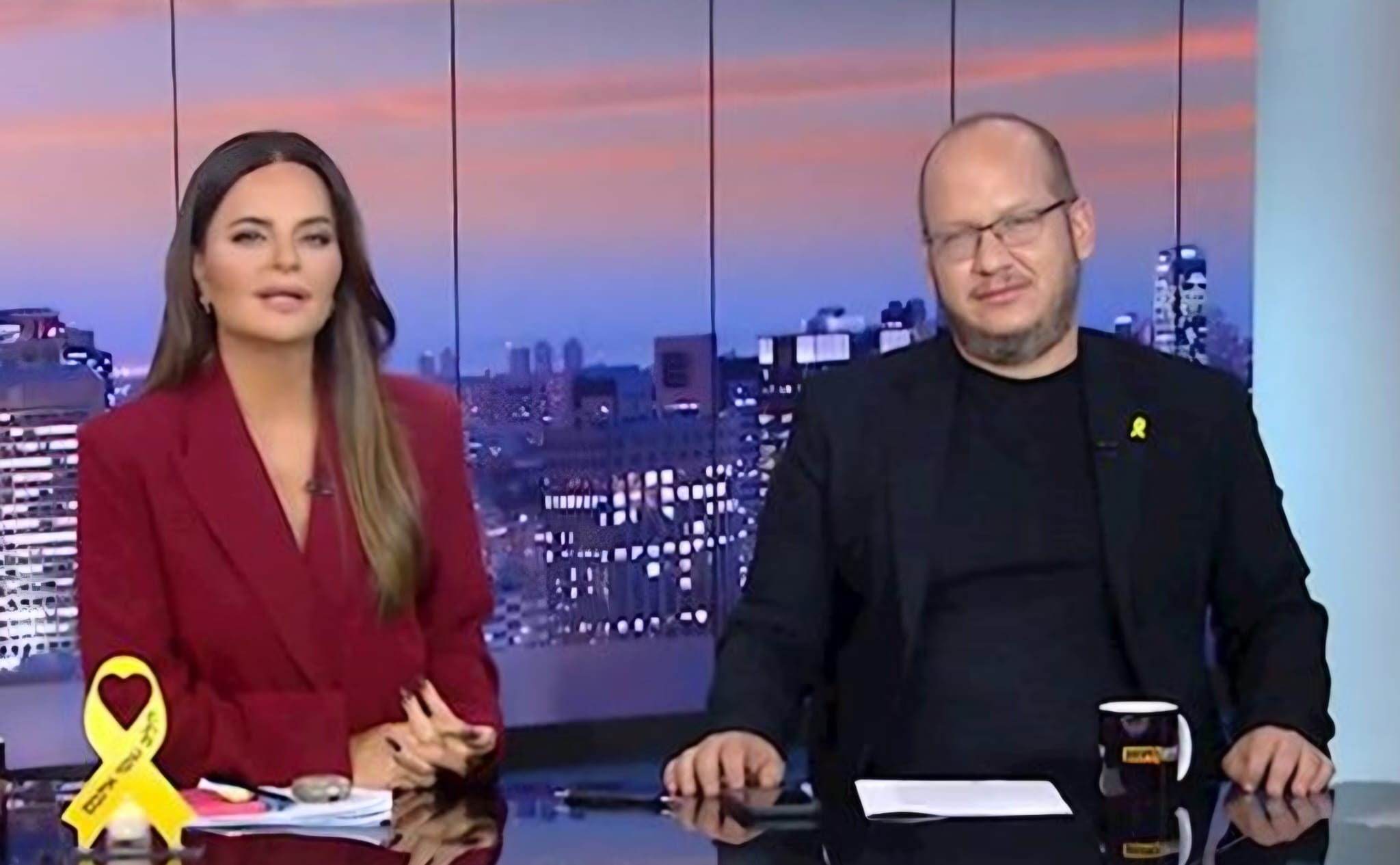 חיים לוינסון ואופירה אסייג. צילום: מסך ערוץ "קשת12"