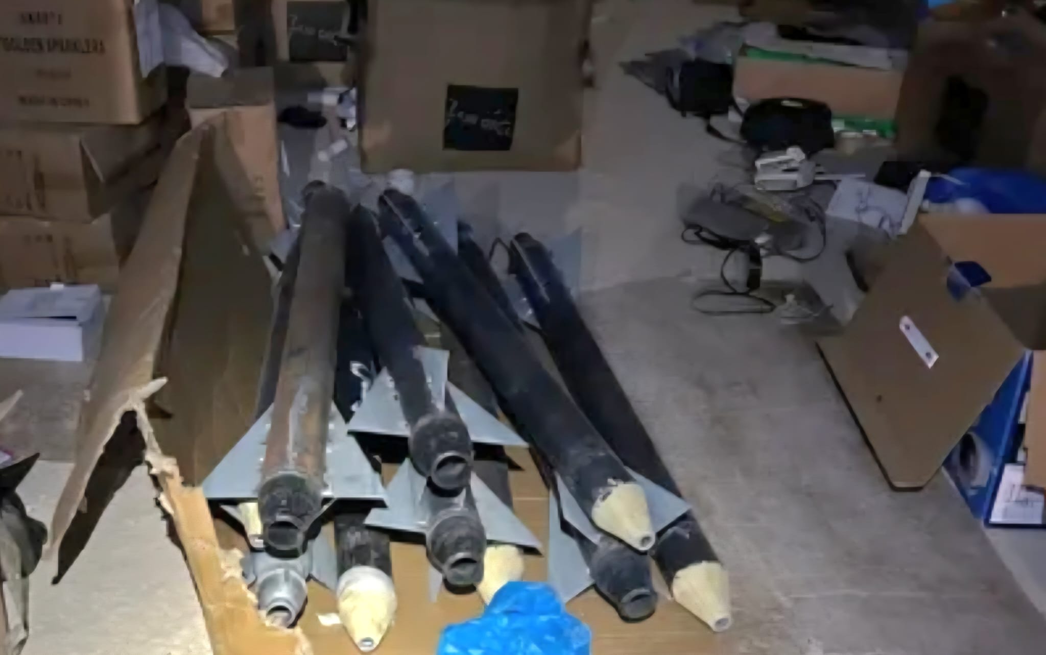 מצבור הרקטות. צילום: דוברות שב"כ וצה"ל