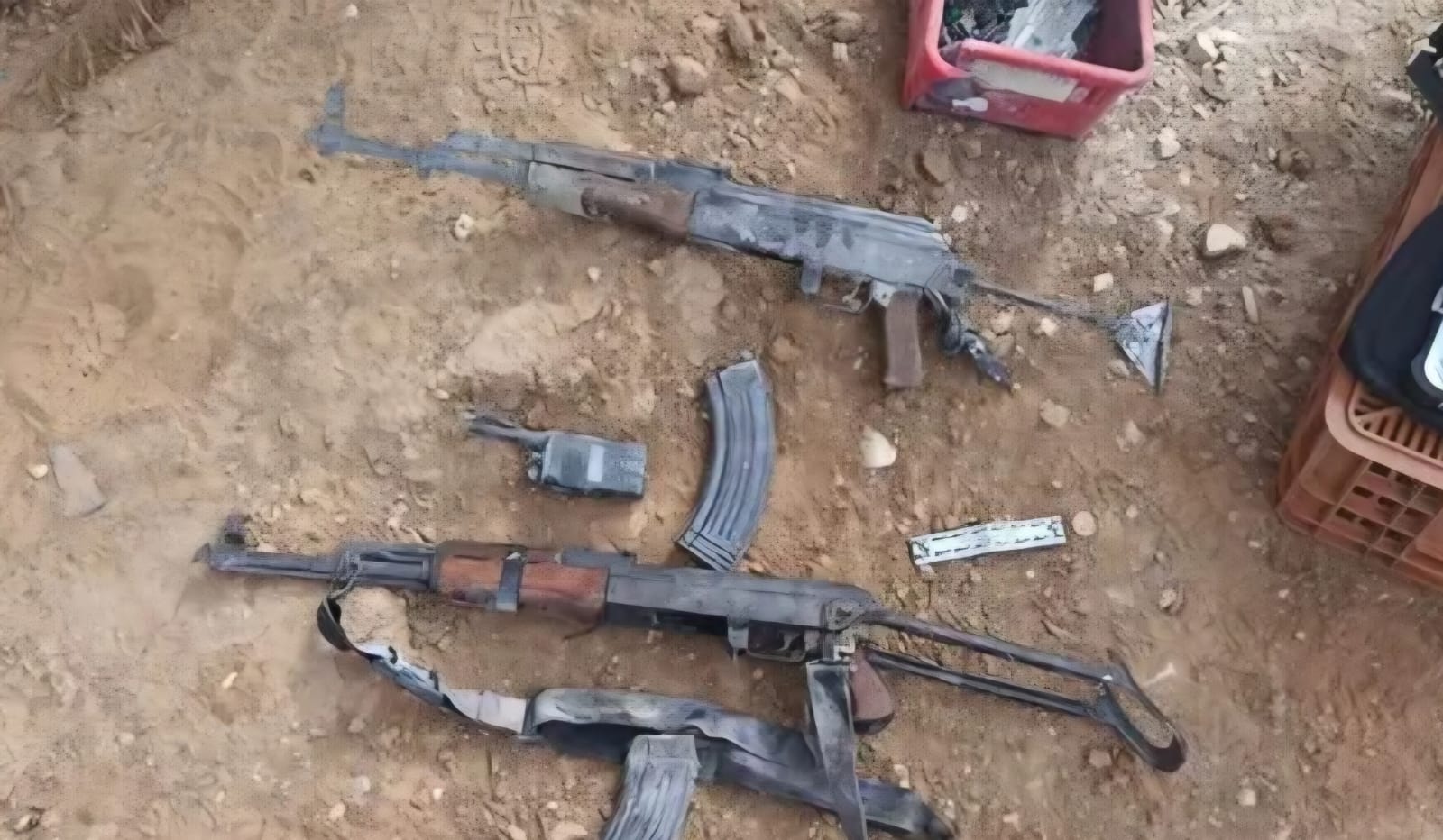 כלי הנשק שנמצאו. צילום: דוברות המשטרה