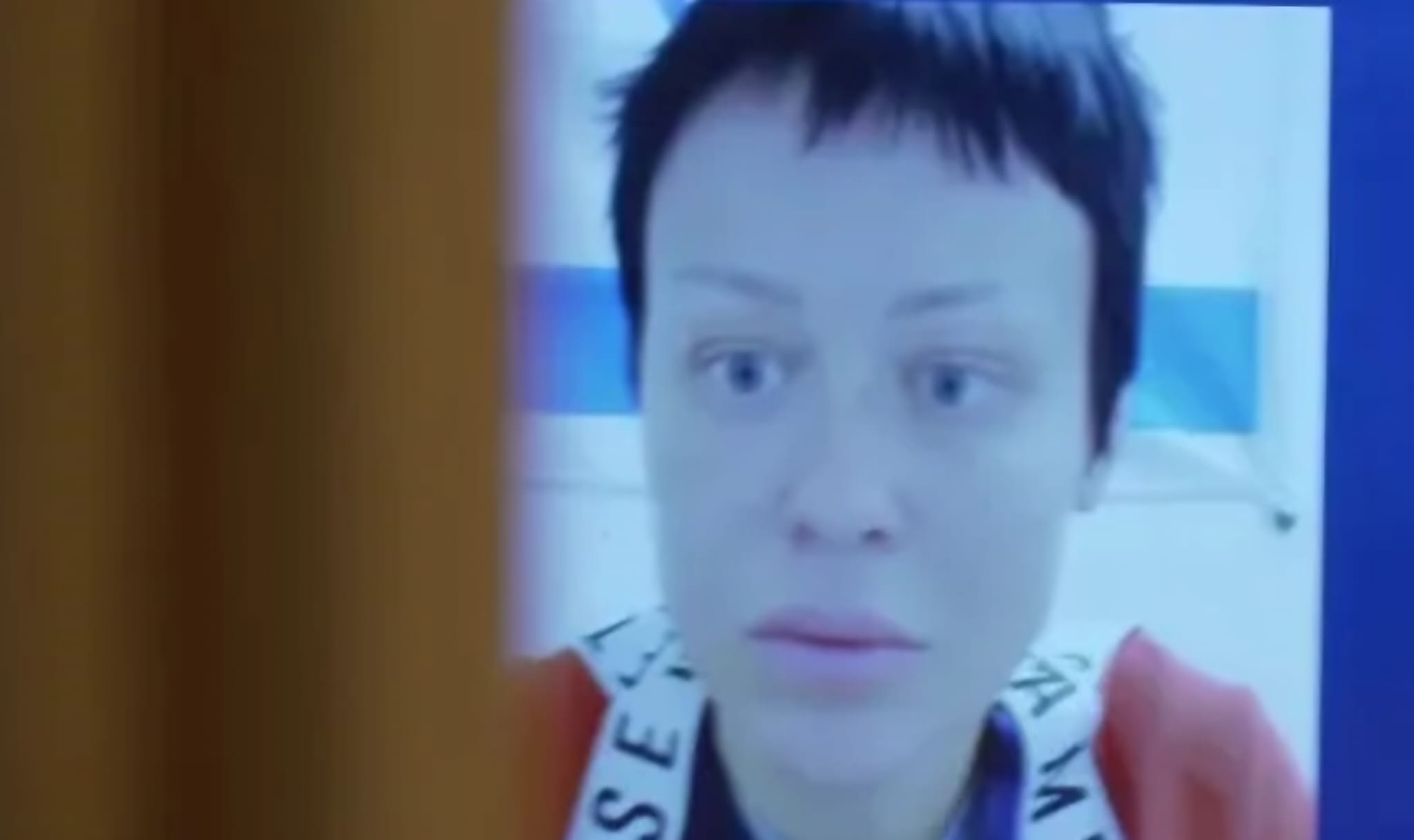 לין פאר בחקירתה. צילום: מסך