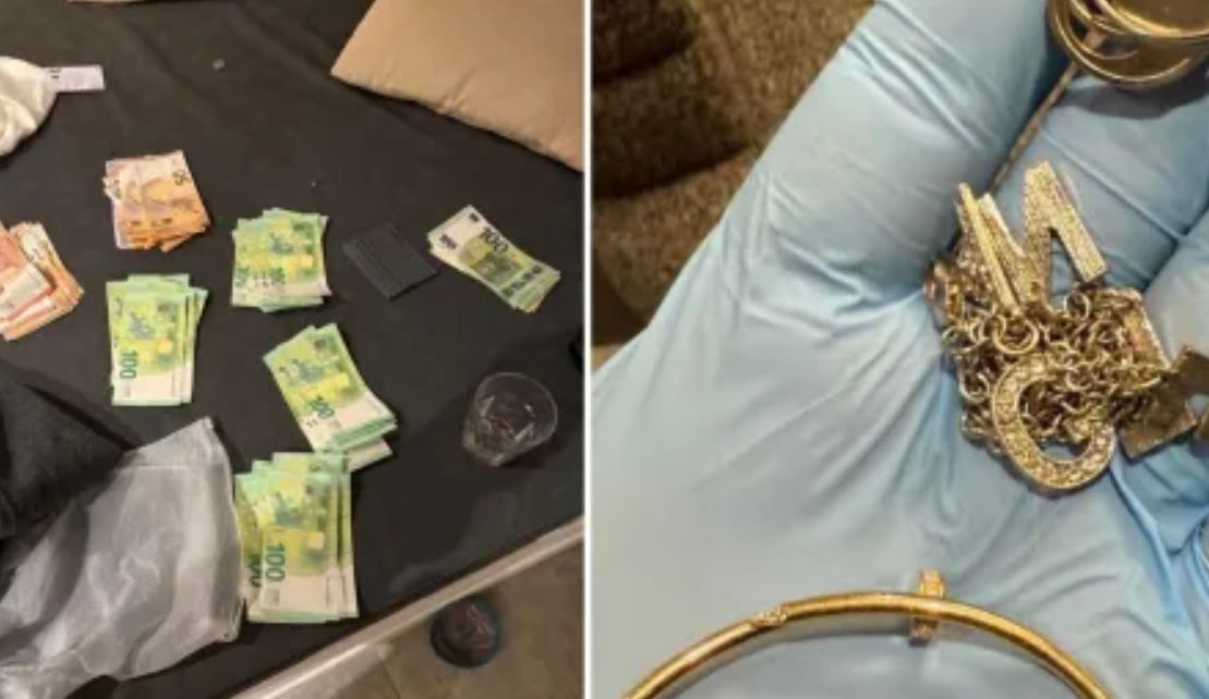 רכוש גנוב שנתפס על החשודים. צילום: דוברות המשטרה