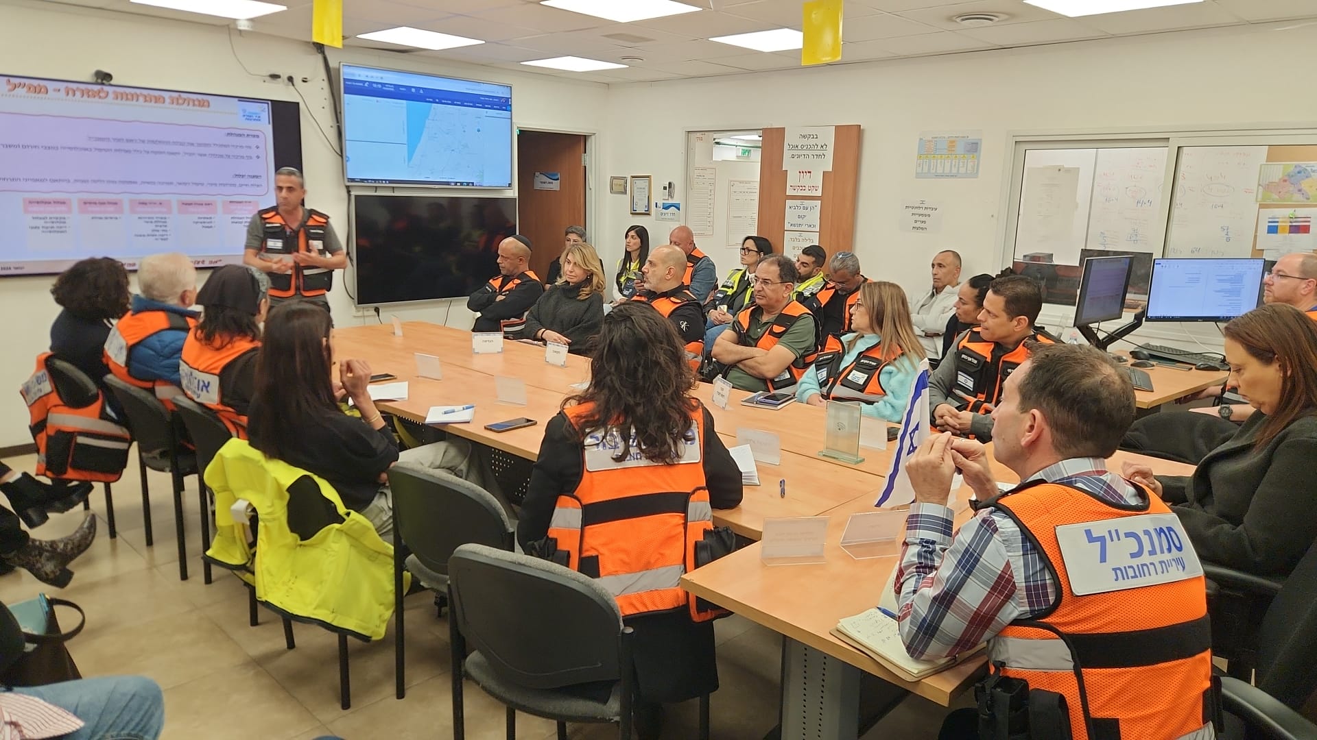 ועדת מל”ח (משק לשעת חירום) וביטחון של עיריית רחובות. צילום: עיריית רחובות