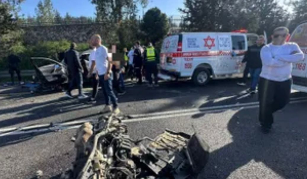 זירת התאונה ביובלים. צילום: מד"א