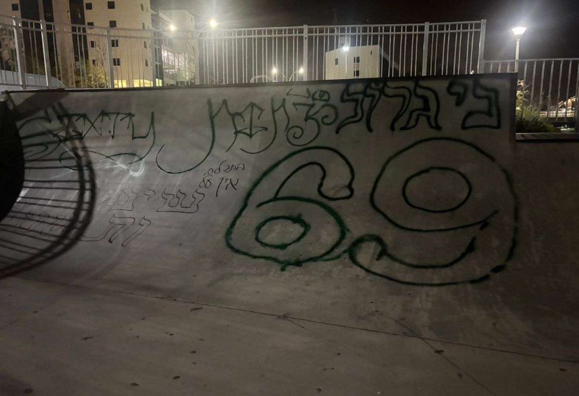 הונדליזם בסקייט פארק ביבנה. צילום: מסך אתר "מיי יבנה"\לפי סעיף 27 א'