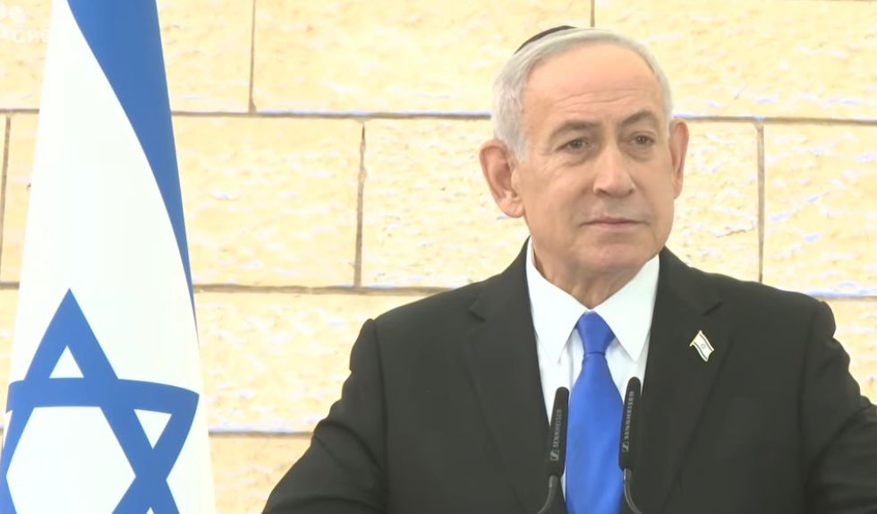 רה"מ בנימין נתניהו בטקס יום הזיכרון לחללי מערכות ישראל. צילום: מסך רשתות חברתיות של רה"מ נתניהו