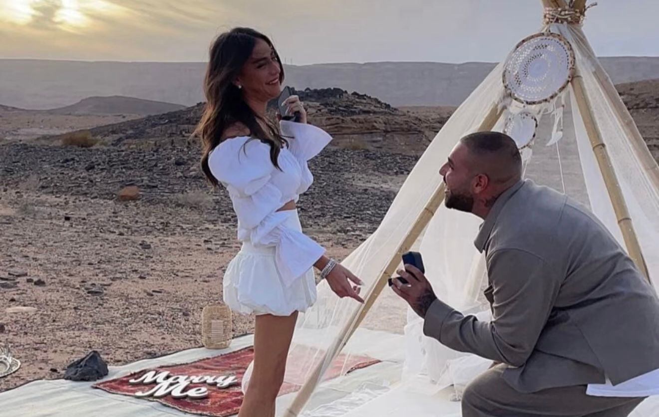 רום שמיר וים צים מאורסים. צילום: מסך רשתות חברתיות