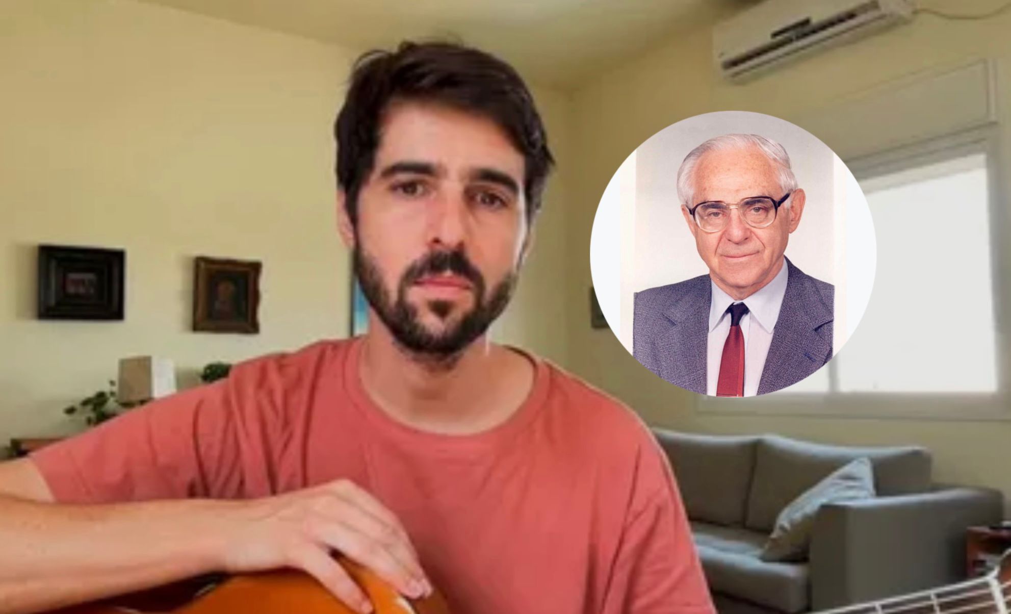 יובל וילנר החשוד במעשי האונס. בקטן - סבו, ח"כ לשעבר, מאיר וילנר ז"ל. צילום: מסך רשתות חברתיות