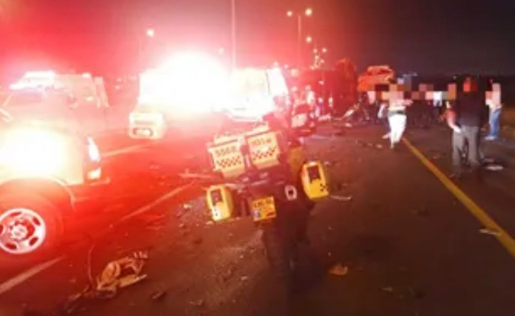 זירת התאונה. צילום: תיעוד מבצעי מד"א