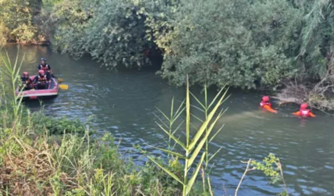 חיפושים בנהר הירדן. צילום: כבאות והצלה