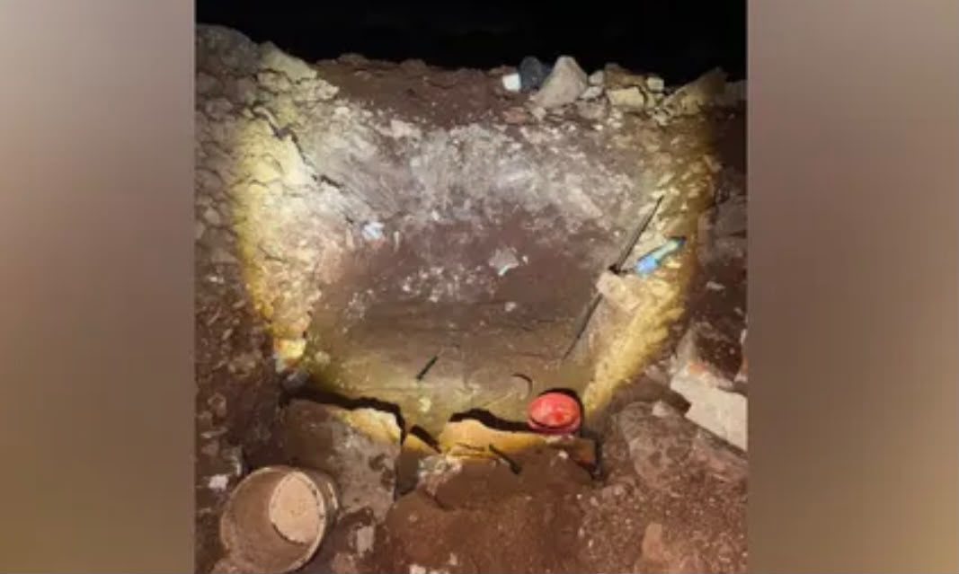 פיר המנהרה. צילום: דוברות המשטרה