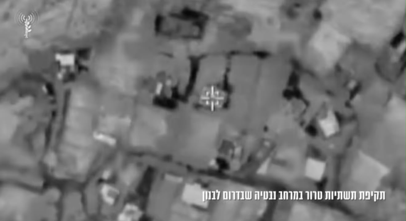 הפצצה בעלי טאהר לאחר שחיזבאללה שיגר רחפני נפץ לעבר כוחות צה"ל. צילום: דובר צה"ל